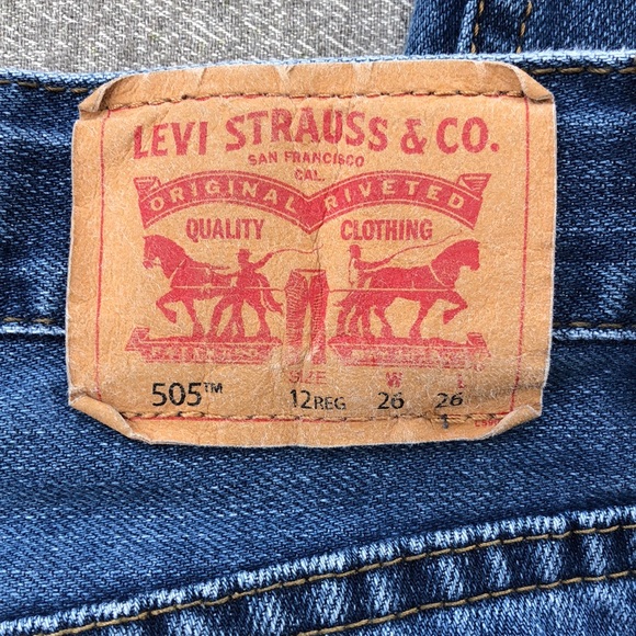 Like new! - LEVI’S 505 Regular Fit Distressed Denim Jeans - Picture 9 of 10